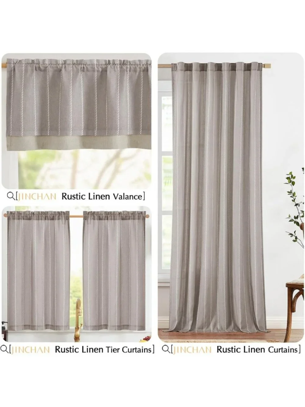 Nautical Striped Linen Valance Curtain - 16